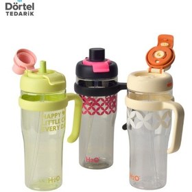 Resim H2o Tritan Saplı Pipetli Matara 1250 Ml Siyah 