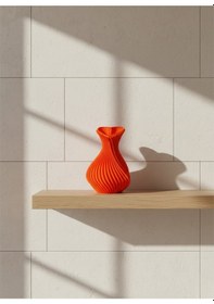 Resim Kalpli Vazo Turuncu Çok Renkli 