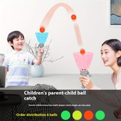 Resim Çocuklar ve Yetişkinler için Etkileşimli At-Kap Top Oyuncağı - Canlı Renkli Yumuşak Güvenli Malzeme, Bahçe/Park/Oyun Odası İçin Çok Oyunculu Aktivite - Ebeveyn-Çocuk Bağ Kurma Keyfi, Oynamaya Uygun Tasarım | Kolay Tutuş Sapları, Top Oyuncak 