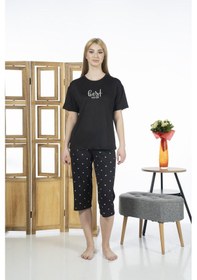 Resim Estiva 24063 Kadın Kısa Kollu Kapri Pijama Takım 001 