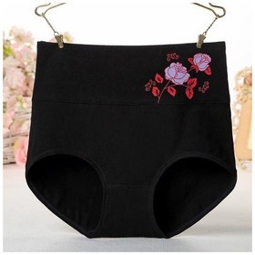 Resim Siyah Kadın Karın Sıkılaştırıcı İç Giyim İçin Baskılı Yüksek Belli İç Giyim Doğum Sonrası Nefes Alabilen Ve Rahat Külotlar Siyah 