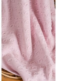 Resim Toffy Toz Pembe Sarmaşık Örgü Bebek Battaniyesi 100x100 Pembe 