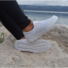 Resim BS BLACK SEA Black Sea Beyaz Bağacaksız Hafif Fuspetli Ortapedik Spor Ayakkabı 