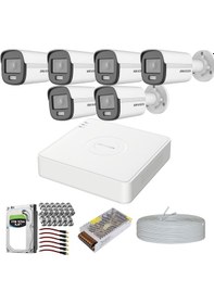 Resim HIKVISION COLORVU GECE-KARANLIKTA 7/24 RENKLİ 6 KAMERALI SET 1TB 