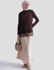 Resim Armine Dantelli Rayon Tunik Acı Kahve 