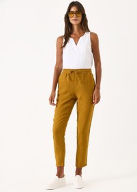 Resim Kadın Alian Beli Lastikli %100 Keten Beach Pantolon - Bakır - BAKIR / XL / 25 