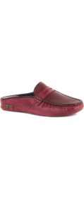 Resim Sail Laker's - Bordo Deri, Örgü Desenli Kadın Ev Terliği 109-560-B 