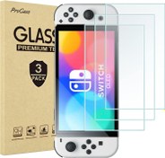 Resim ProCase 3 Pack Screen Protector Compatible with Nintendo Switch OLED, Tempered Glass Screen Film Guard Rounded Edge Real Glass Screen Protector for Nintendo Switch Oled 2021 