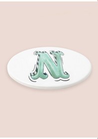 Resim The Mia Harf Bardak Altlığı N Beyaz 