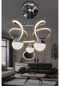 Resim Dron 3 Toplu Led Avize - - Kumandalı / Krom Krom 