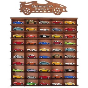 Resim Ahşap Hobi Araba Rafı Ceviz Kişiye Özel İsimli 