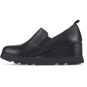 Resim Bueno Shoes Siyah Deri Kadın Dolgu Topuklu Ayakkabı 01wz7205 