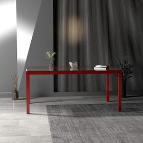 Resim Camlan Yemek Masası & Toplantı Masası - Kırmızı / L 