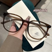 Resim Geniş Yuvarlak Çerçeve Şeffaf Lensli Gözlükler Retro Moda Dekoratif Gözlükler Bilgisayar Gözlükleri Kadınlar ve Erkekler İçin 