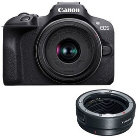 Resim Canon EOS R100 RF-S 18-45 MM STM Aynasız Fotoğraf Makinesi + EF-EOS R Adaptör (Canon Eurasia Garantili) 