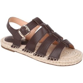 Resim Stato Kalın Taban Kadın Sandalet Kahve Kahve 