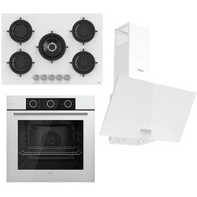 Resim Flowart Basic Serisi Beyaz Ankastre Set (RS036 - XE62CB - D087) 