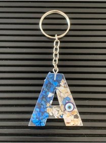 Resim GultekinShop Epoksi Nazar Boncuklu A Harfi Hediyelik Harf Anahtarlık 