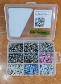 Resim 200 set Kutulu Renkli Bebe Gömlek Çıtçıt. (9,5mm Delikli Çıtçıt) 