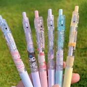 Resim Sanrio Hello Kitty Melody Kuromi Cinnamoroll Kore tarzı dokunmatik kalemlerden oluşan 6 parça set, Pochacco sevimli yüksek kaliteli nötr siyah kalem, öğrenme kırtasiye, çalışma ödülleri, set 