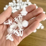 Resim 100 adet 50 adet Araba Tokası Plastik Bağlantı Elemanları 8mm Araba Kapı Bagaj Çamurluk İç Mekan Naylon Toka için Uygun 