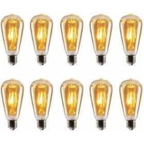 Resim On Adet Rustik Led Ampül Dekoratif Ampül Edison Ampül 