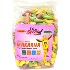 Resim DİAS SPECİAL Düşük Proteinli Sebzeli Boru Makarna 250g 
