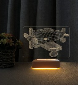 Resim Vipyol 3d Uçak Tasarımlı 3d Led Masa Lambası Doğum Günü Lamba 