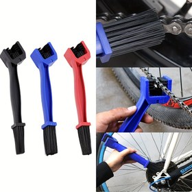 Resim Toptrek Dayanıklı Naylon & ABS Bisiklet Zincir Temizleme Fırçası - Taşınabilir, Çok Renkli (Kırmızı/Siyah/Mavi) Etkili Yol Bisikleti & Motosiklet Bakımı için 