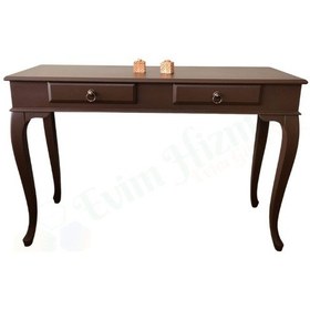 Resim 100 Cm Çekmeceli Koyu Kahverengi Dresuar & Makyaj Masası Kahverengi 