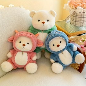 Resim 30cm/11.81in Sevimli Karikatür Peluş Oyuncak, Dönüştürülebilir Giysi Giyen Teddy Ayı Peluş, Hediye, Tatil Hediyesi 