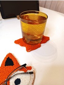 Resim Tilki Bardak Altlığı Gözlük Tutucu Seti 