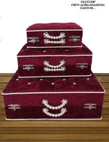 Resim Sonem Çeyiz Çeyiz Sandığı Gelin Damat Bavul Çanta Sandık Hurç 3lü 0565 