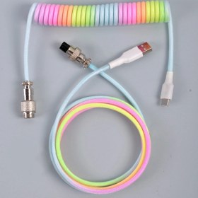 Resim Sones Usb-c/type-c Mekanik Klavye Kablo Bilgisayar Havacılık Konnektörü, Kablo Uzunluğu: 3m Renkli 
