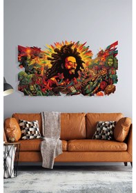 Resim Bob Marley'nin Renkli Dünyası - Metal Tablo 