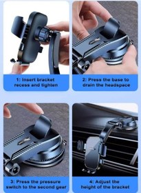 Resim Torpido Üstü Vakumlu Araç Telefon Tutucu Ayarlanabilir Uzun Kollu Diğer 