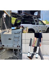 Resim Endokon 10 Basamak - 290 Cm. Teleskopik Alüminyum Merdiven - I Tipi Uzayan Merdiven 