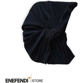 Resim Enefendi Düğümlü Dış Bone Siyah Hazır Bağlı Sosyete Yarım Şal Modeli Tesettür Rahat Ve Şık Bone Çok Renkli 