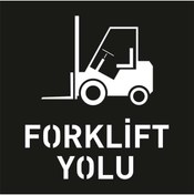 Resim Hayat Trafik Boyama Şablonu Forklift Yolu 100x100cm 