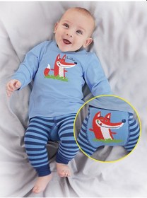 Resim Denokids Tilki Erkek Bebek T-shirt Tayt-Pantolon Takım Mavi 