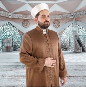 Resim İkranur Lüks Muhacir İmam Cübbesi - Kahverengi 