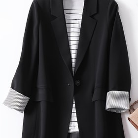 Resim İnternet Ünlüsü Kadınlar İçin İlkbahar ve Sonbahar Geleceği Bol Kesim Casual Ceket, Küçük Takım Üst 