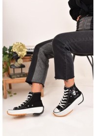 Resim Kuromi Baskılı Siyah Bilekli Spor Ayakkabı Sneakers 001 