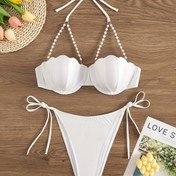 Resim Avrupa ve Amerikan Müzik Festivali Seksi Bikini Kabuk Çanta İnci Omuz Askılı Mayo 