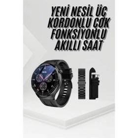 Resim Eco Lounge Amoled Ekran Metal Deri Silikon Kordonlu Uyku ve Sağlık Takibi 