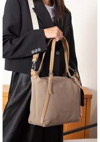Resim Just Polo Just & Polo Kadın Büyük Boy Omuz Çantası Günlük El Ve Çapraz Çanta Geniş İç Hacimli Valiz Model 6037 Kum 