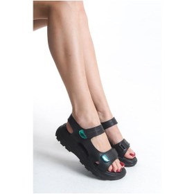 Resim Lamıa Cırt Cırtlı Ortopedik Taban Kadın Sandalet Cst - Siyah Çok Renkli 