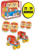 Resim Paw Patrol Çantalı Dizlik ve Dirseklikli 4 Teker Paten Seti-Kırmızı- (22-29 Numara Ayarlanabilir) 