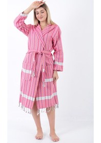 Resim Sunaz Peştemal Bornoz Pembe 