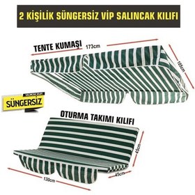 Resim Viphomeconcept Bahçe Salıncağı Minder Kılıfı 2 Kişilik (Süngersiz) Yeşil-Byz Yeşil 